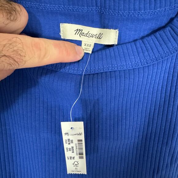 Madewell The Tailored Cool Sculpt Luma Crop Summer Tank Top US Women's XXS New - Picture 5 of 6